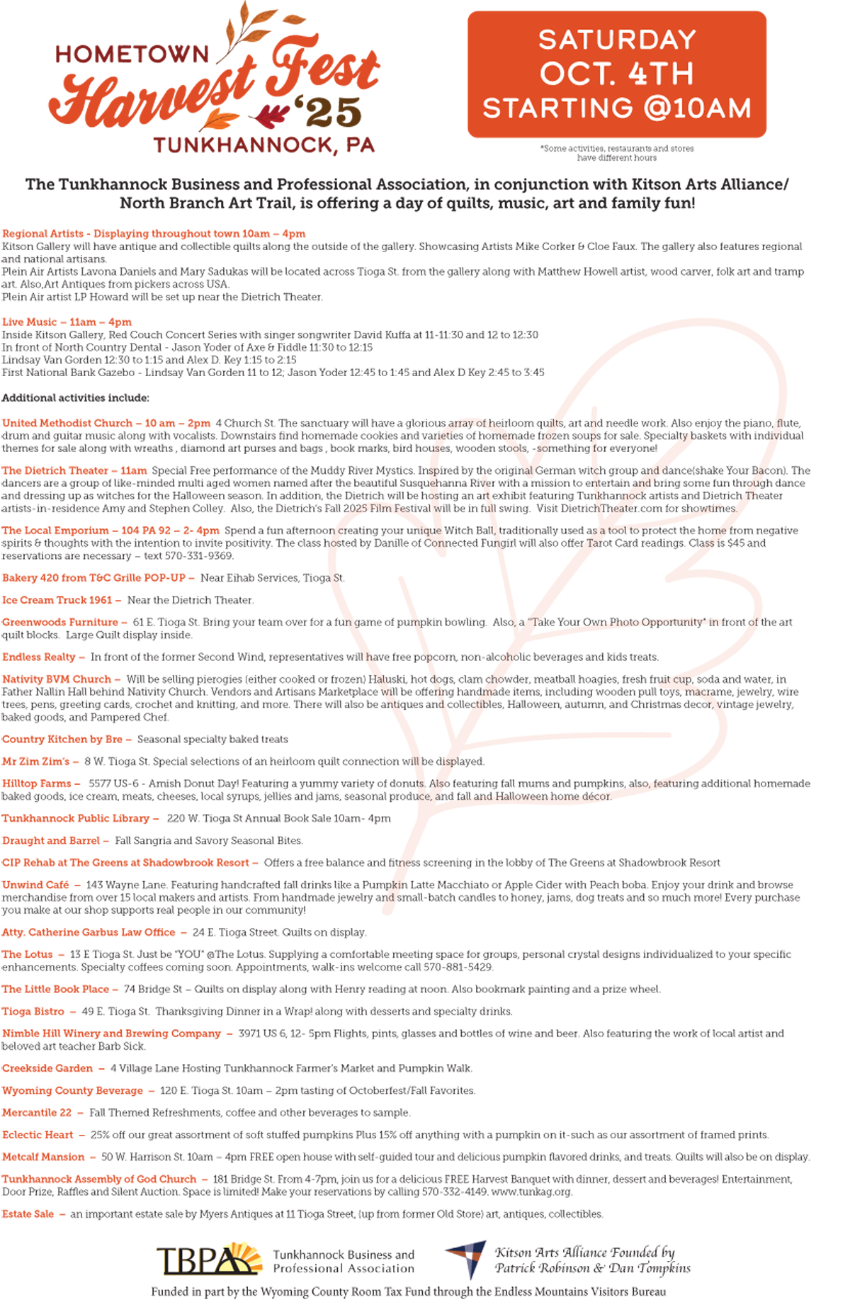 TBPA Fall Fest 12x18 Poster 169242 (1)